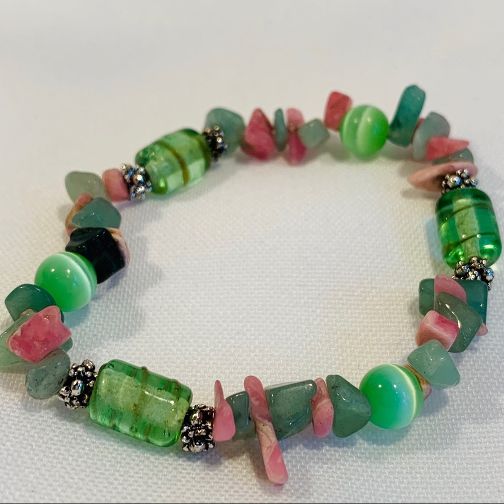 Stretch Bracelet with Crystals and Stones
